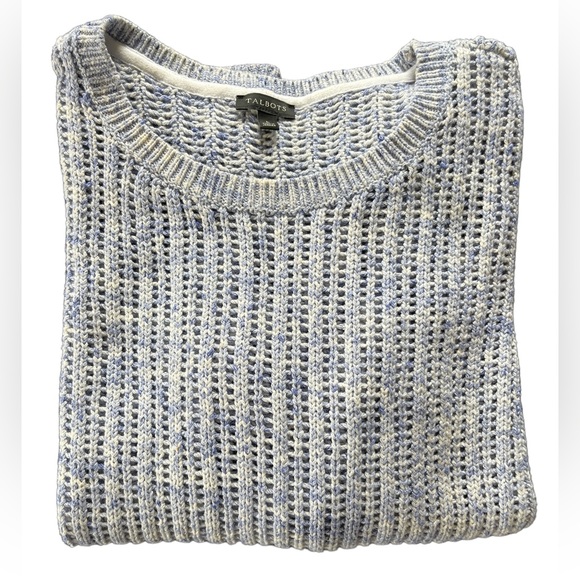 Talbots 100% Cotton Loose Knit Sweater Purple Size Large - Picture 6 of 10